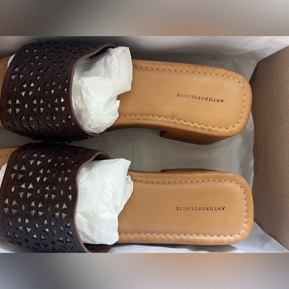 Anthropologie Cutout Wood Platform Heeled Sandals – Size 40 (Sold Out Online) - Picture 3 of 5